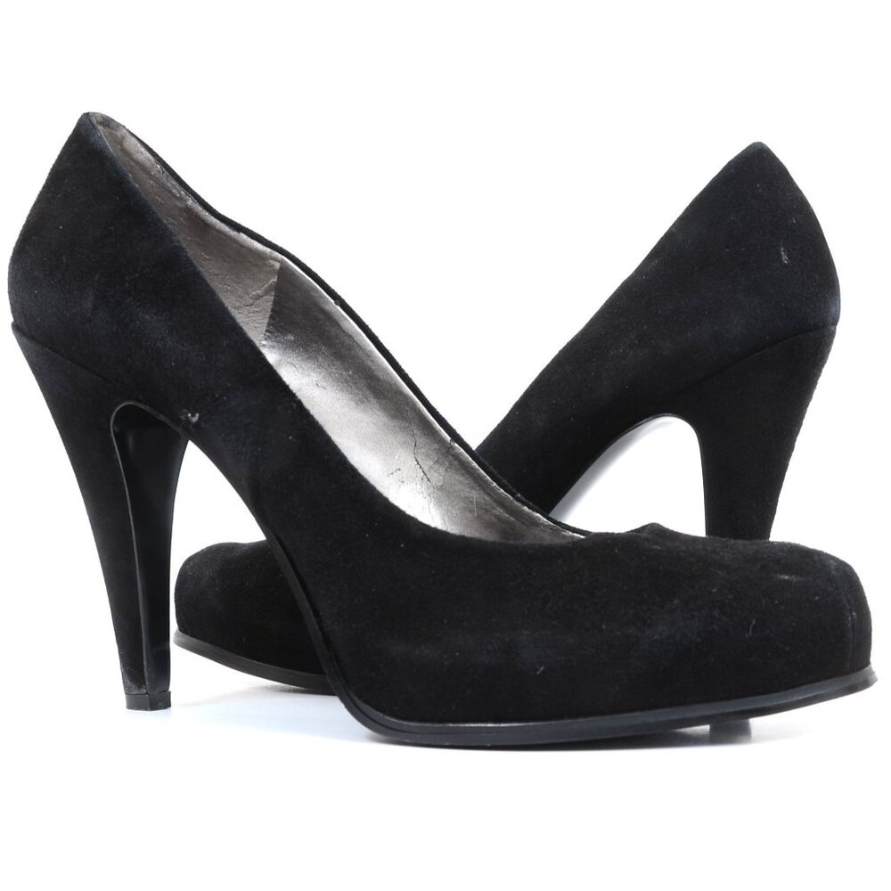Nine West Pixie Girl Women 11M‎ Black Suede Stiletto Almond Toe Classic Pumps